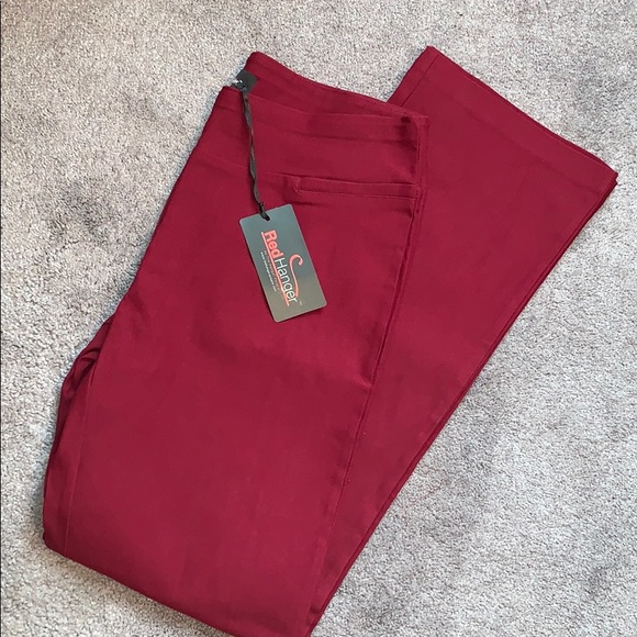 Red Hanger Pants - Red Hanger Burgundy Pull-on Dress Pants, Sz L